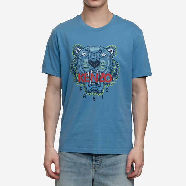 KENZO - Classic Red Tiger T-Shirt in Cyan