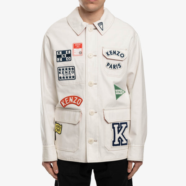 Louis Vuitton Patchwork Baseball Jersey Blouson White. Size 48