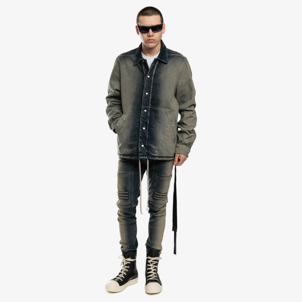 Rick Owens DRKSHDW - EDFU Snapfront Denim Jacket in Mineral Pearl