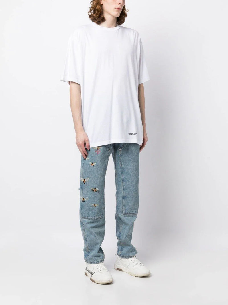 SCRIBBLE DIAG OVER S/S TEE WHITE BLACK