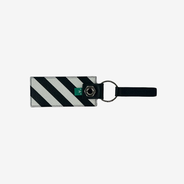 Off-White Diagonal Keychain in Black