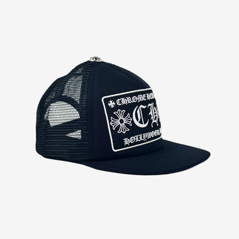 Chrome Hearts Kids CH Patch Black Trucker Cap