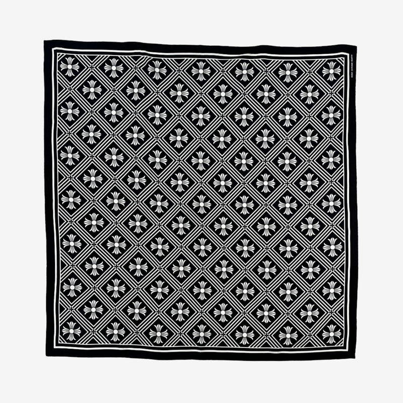 Chrome Hearts Math Plus Silk Scarf in Black/White