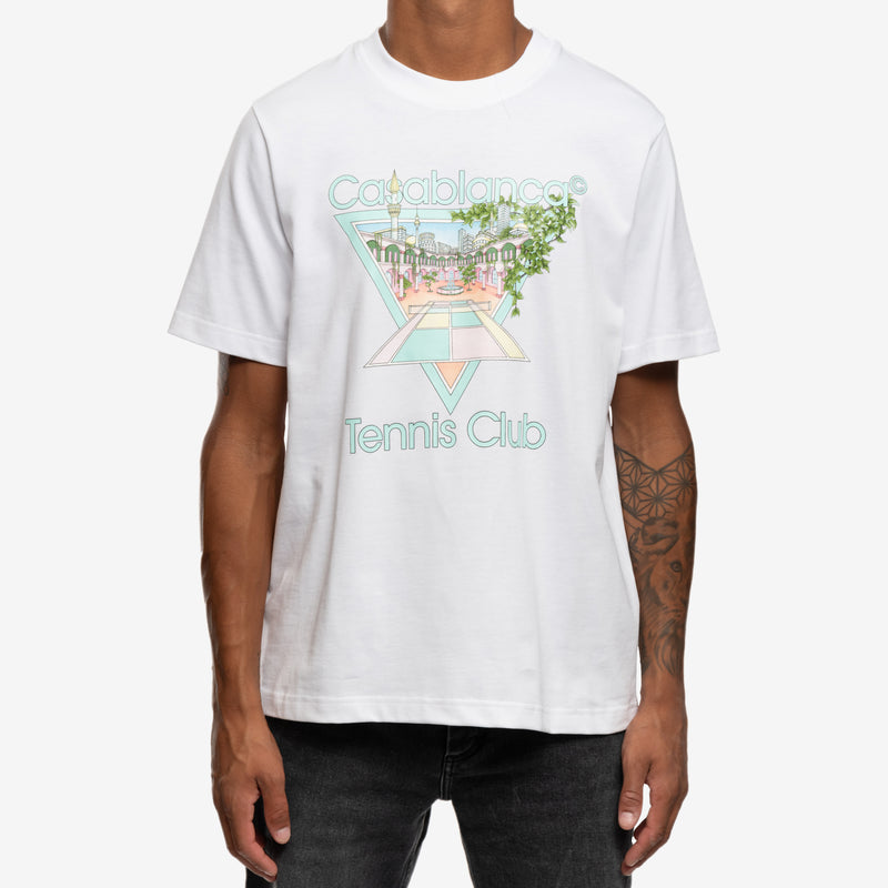 Casablanca - Tennis Club Icon Pastelle T-Shirt in White