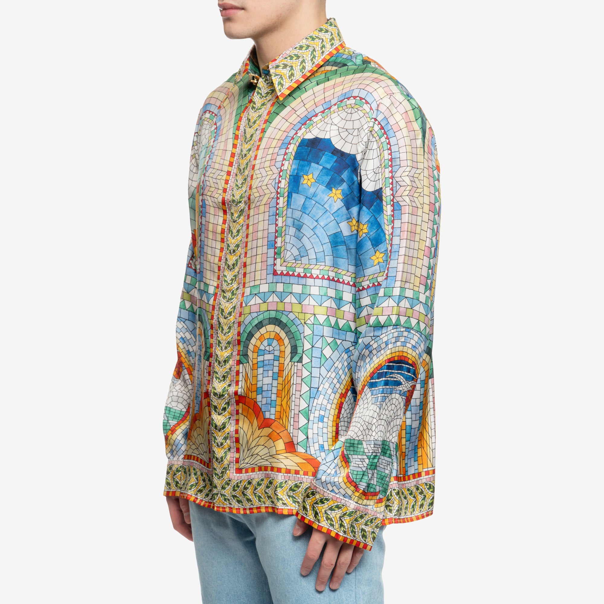 Mosaic de Damas LS Silk Shirt