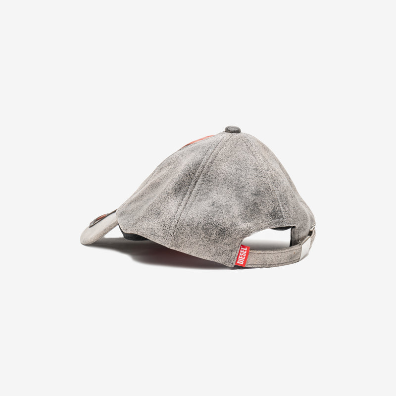 DIESEL - Stripe Leather Cap in Off White