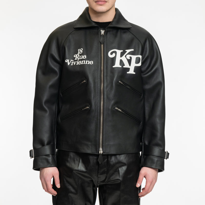 KENZO - Verdy Motorcycle Leather Jacket in Black