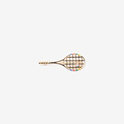 Casablanca - Gold Plated Tennis Racket Brooch in Gold