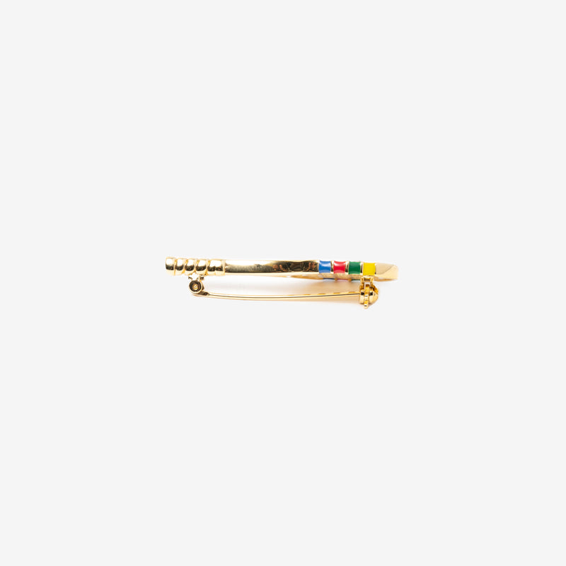 Casablanca - Gold Plated Tennis Racket Brooch in Gold