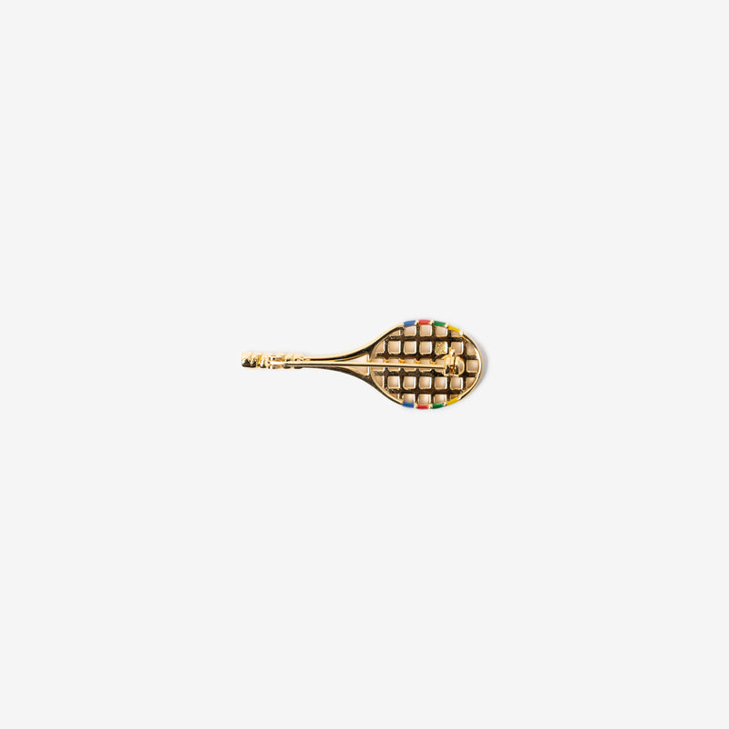 Casablanca - Gold Plated Tennis Racket Brooch in Gold