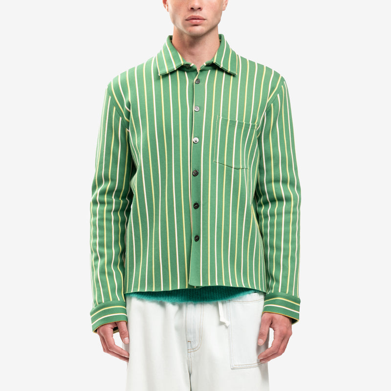 Intarsia Stripe Boxy Shirt