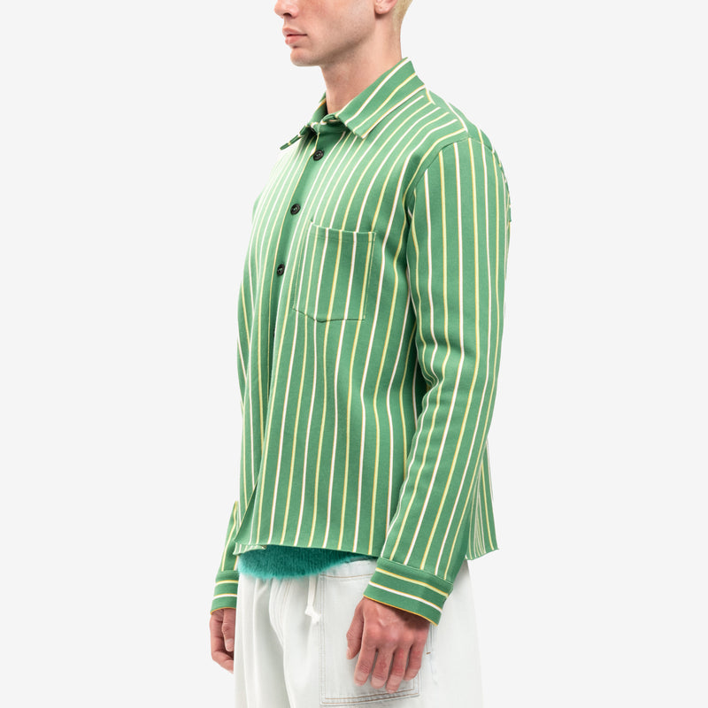 Intarsia Stripe Boxy Shirt