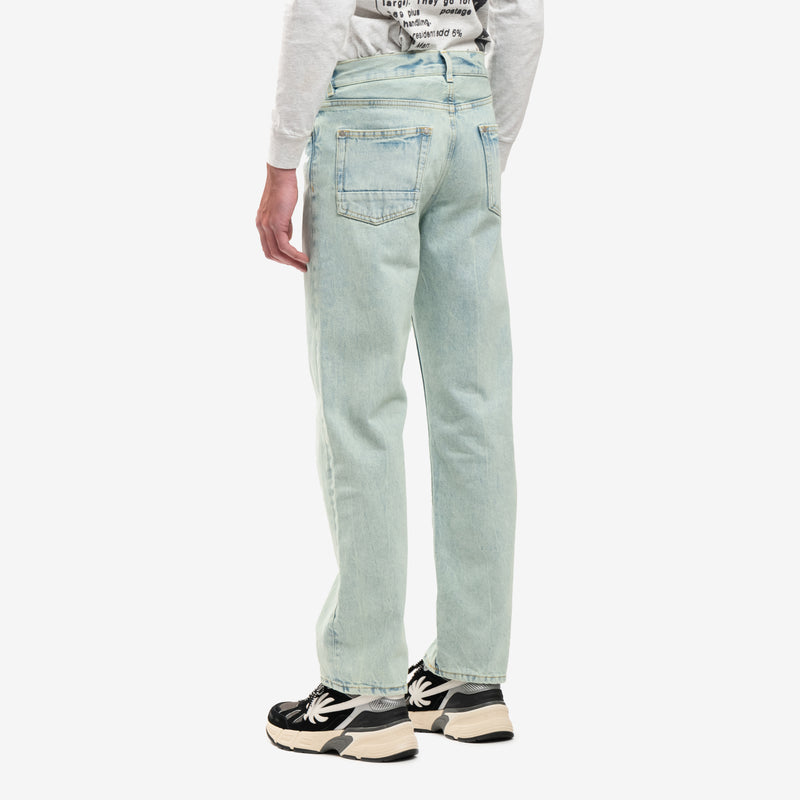 Palm Angels - Overdyed Logo Denim Pants in Mint