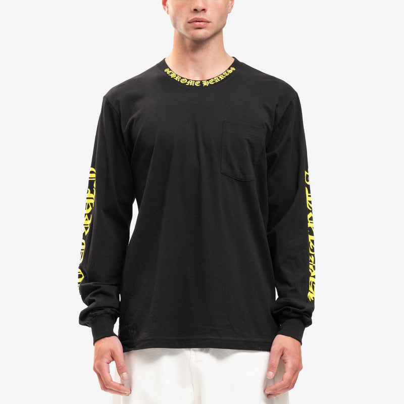 Chrome Hearts - Lime Collar Script LS T-Shirt in Black