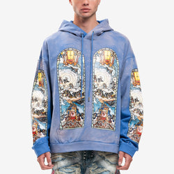 Who Decides War - Chalice Embroidered Hoody in Indigo