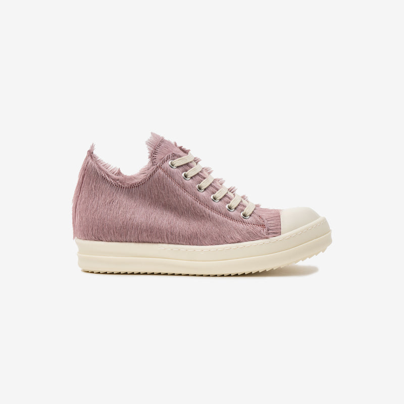 Rick Owens - Ladies Fur Low-Top Sneakers in Pink