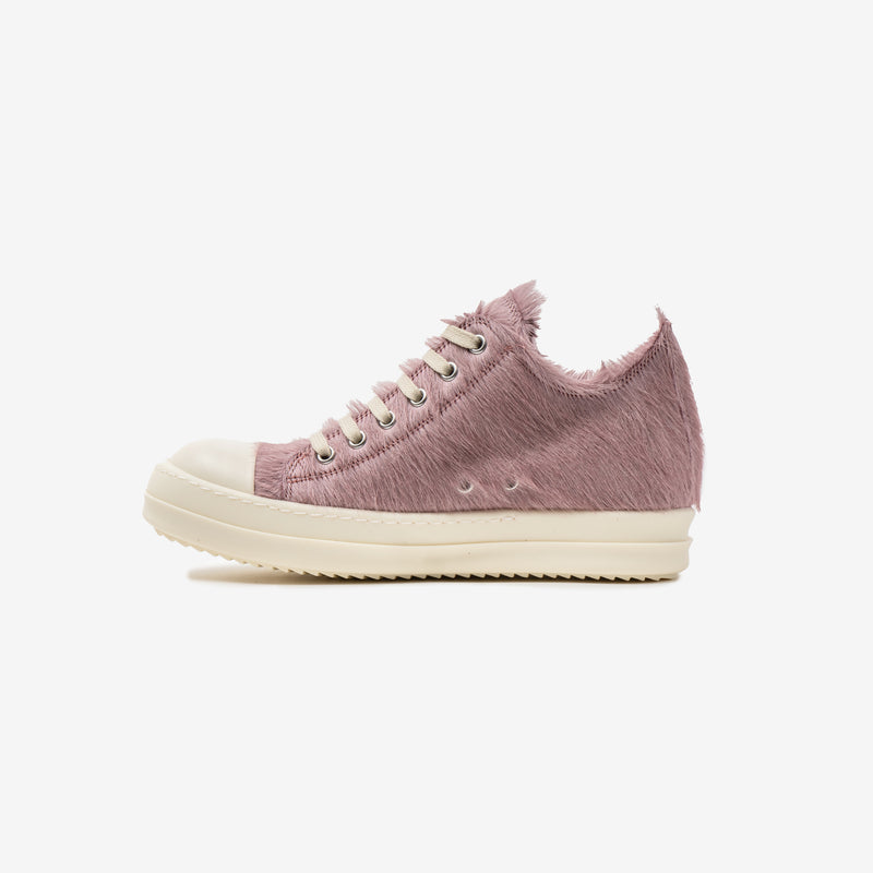 Rick Owens - Ladies Fur Low-Top Sneakers in Pink