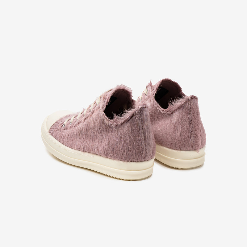 Rick Owens - Ladies Fur Low-Top Sneakers in Pink