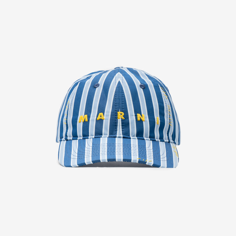 Striped Embroidered Cap