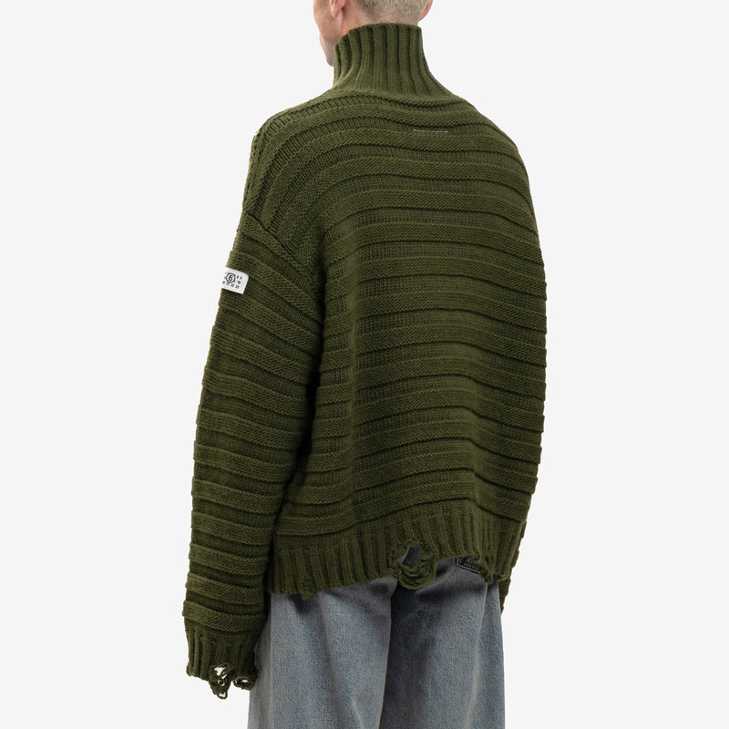 MM6 - Horizontal Link Sweater in Khaki Green