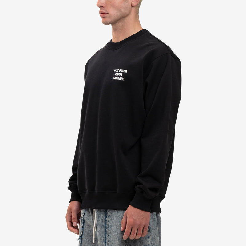 Drôle de Monsieur - Le Sweatshirt Slogan in Black