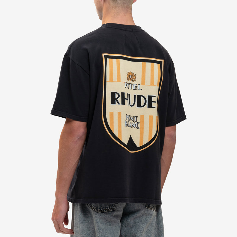 Rhude - Mont-Blanc Hotel Tee in Vintage Black