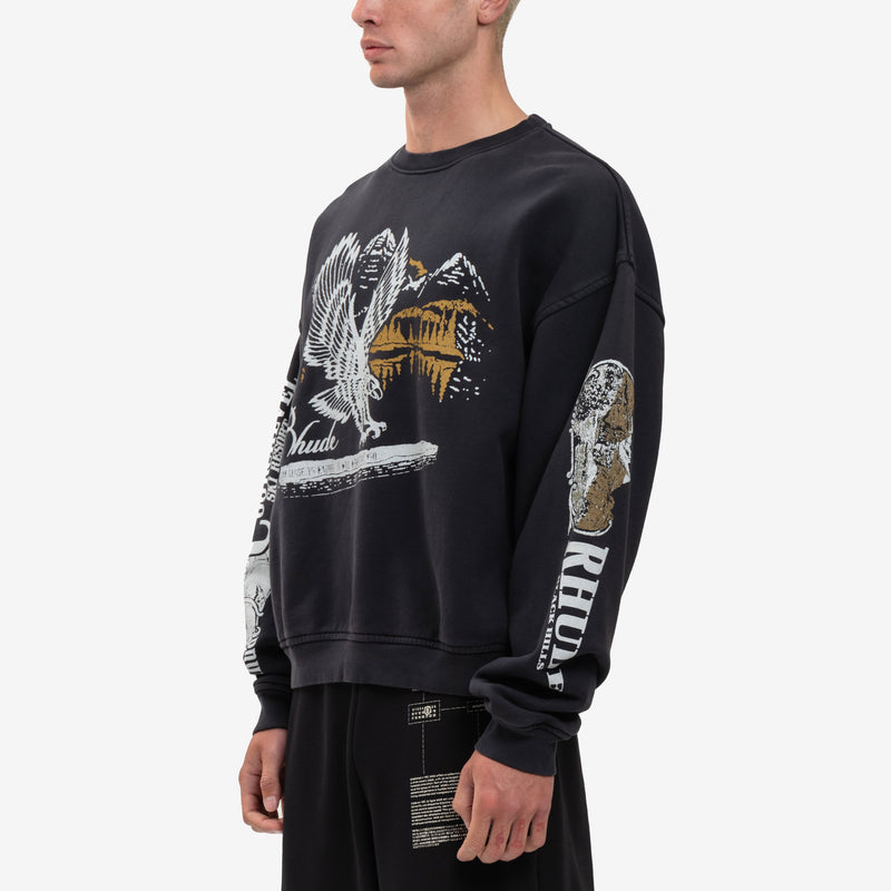 Rhude - Pennant Flag Sweatshirt in Vintage Black