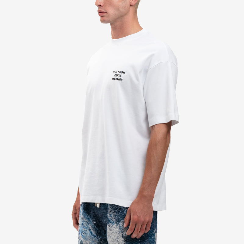 Drôle de Monsieur - Le T-Shirt Slogan in Optic White