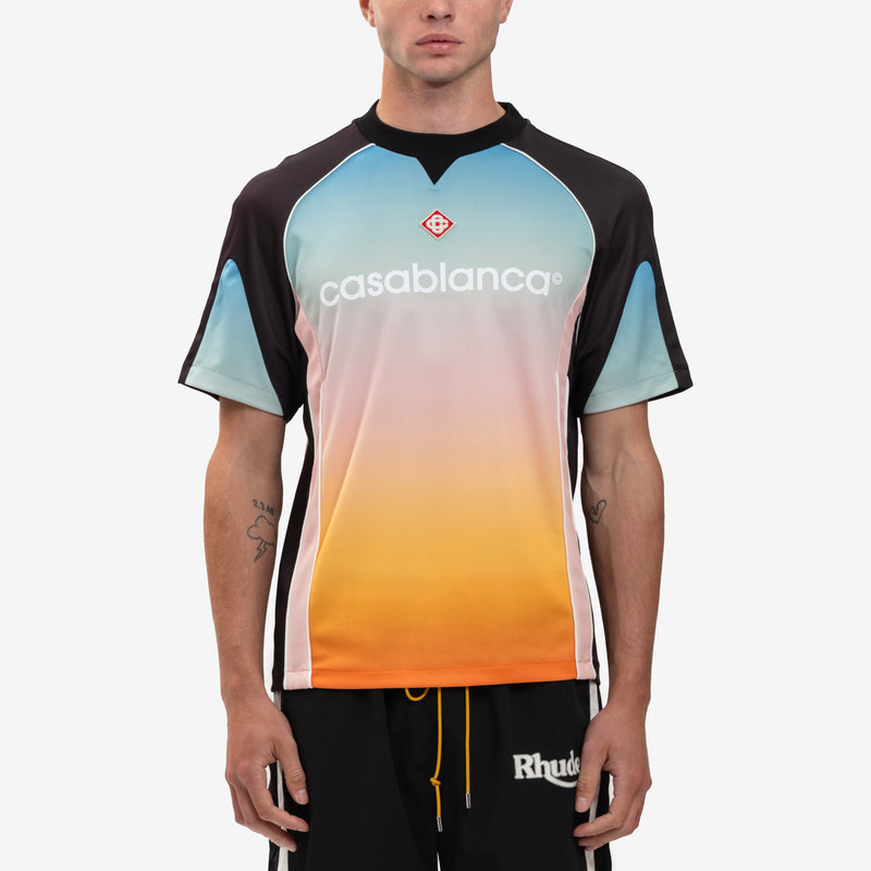 Casablanca - Birdseye Mesh Football Shirt in Multi