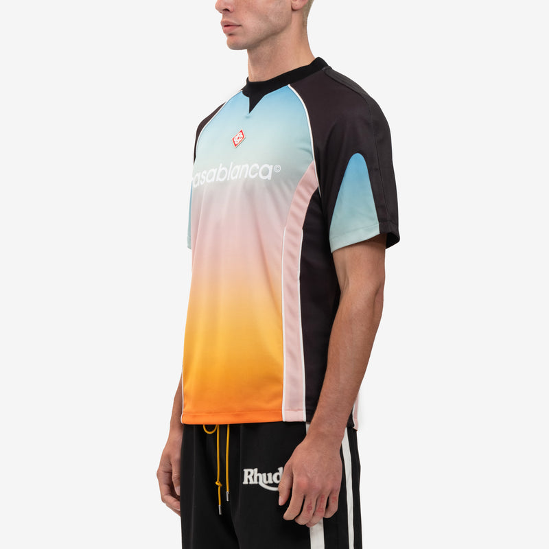 Casablanca - Birdseye Mesh Football Shirt in Multi