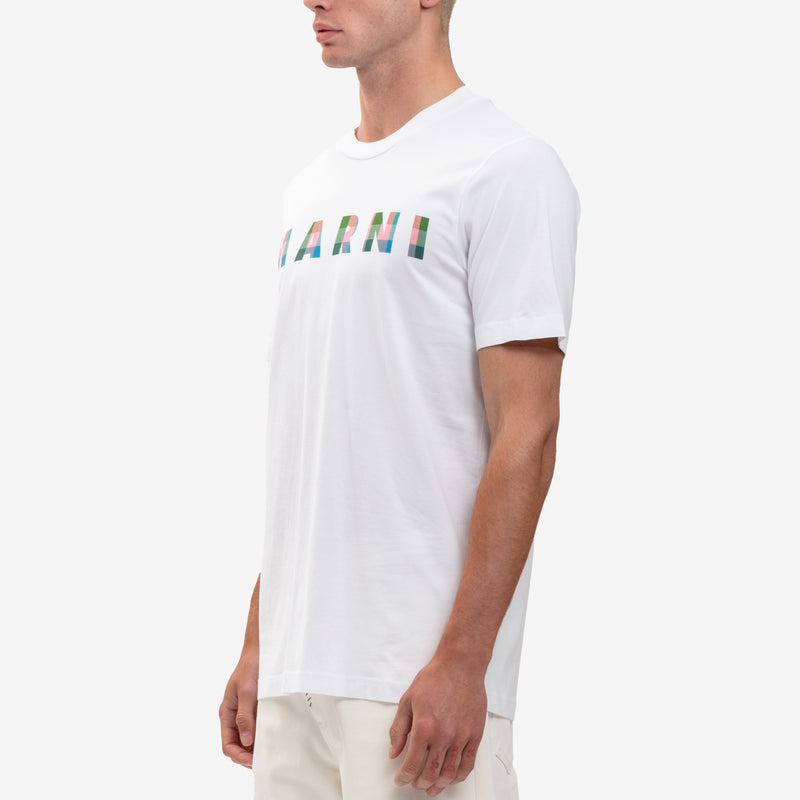 MARNI - Gingham Logo T-Shirt in Lily White