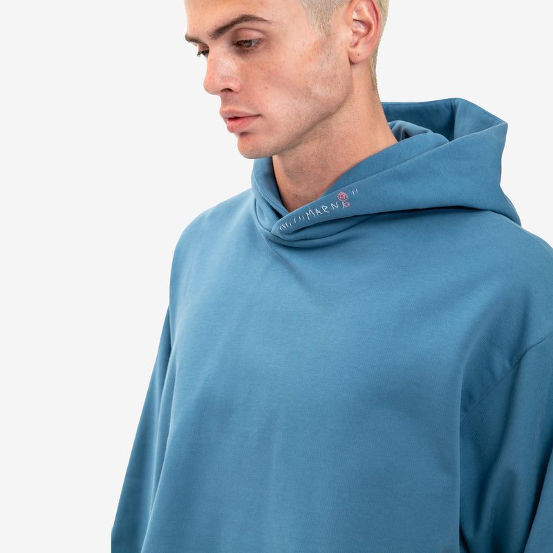 MARNI - Stitch Collar Logo Hoody in Opal