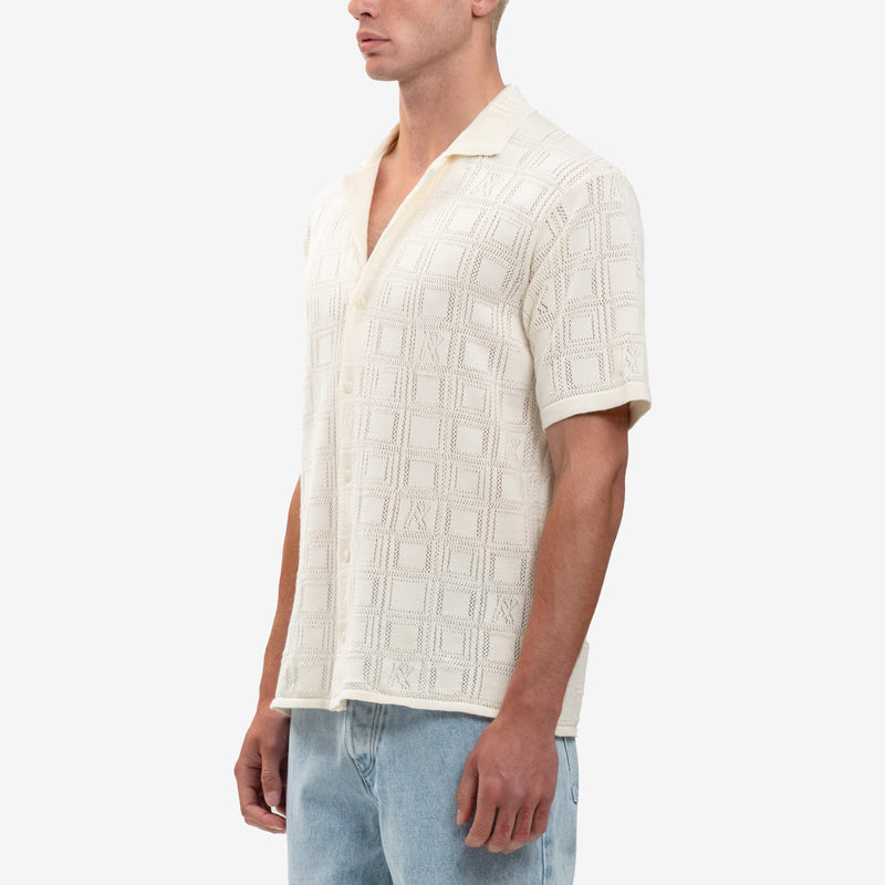 Represent - Lace Knit Shirt in Chalk