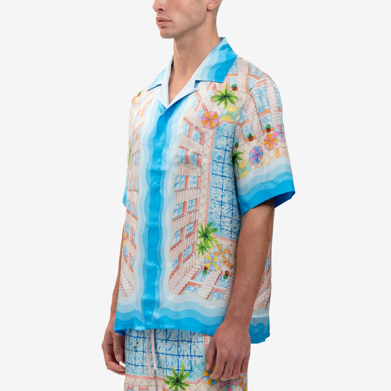 Casablanca - Le Plongeon SS Silk Shirt in Blue