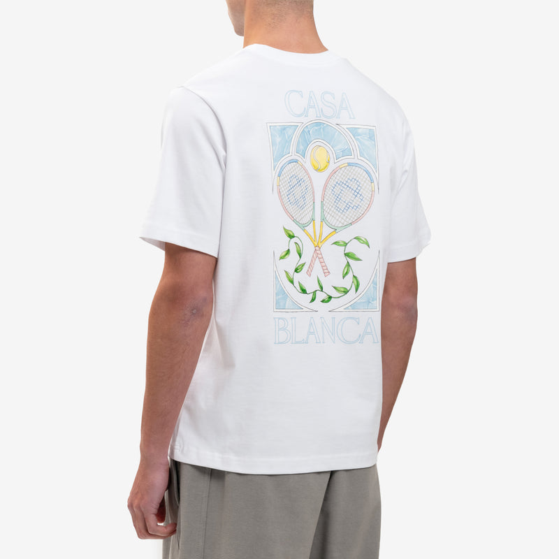 Casablanca - Tennis Pastelle T-Shirt in White