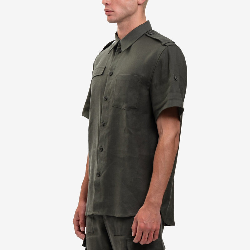 Helmut Lang - Epaulette SS Shirt in Graphite