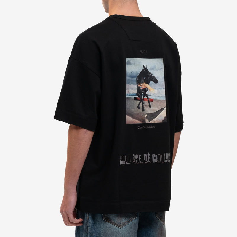 Juun.J - Charles Wilkin Graphic T-Shirt in Black