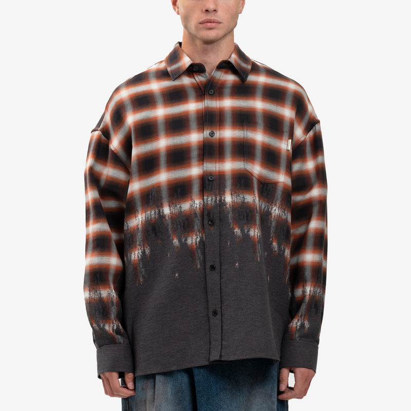 Loose Fit Border Check Shirt