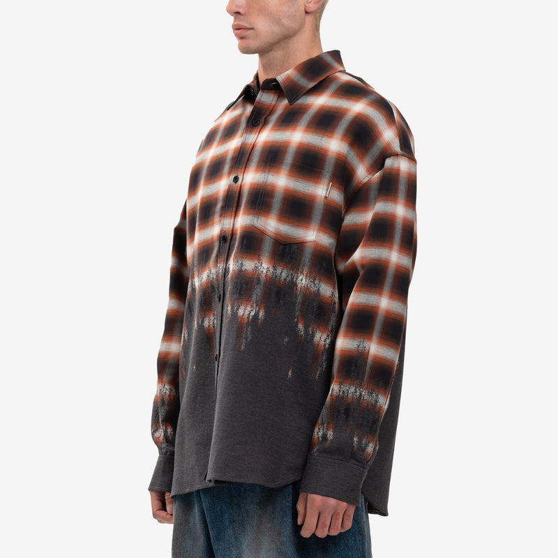 Loose Fit Border Check Shirt