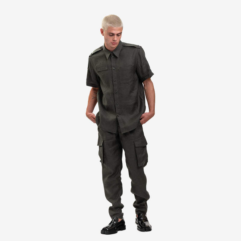 Helmut Lang - Epaulette SS Shirt in Graphite