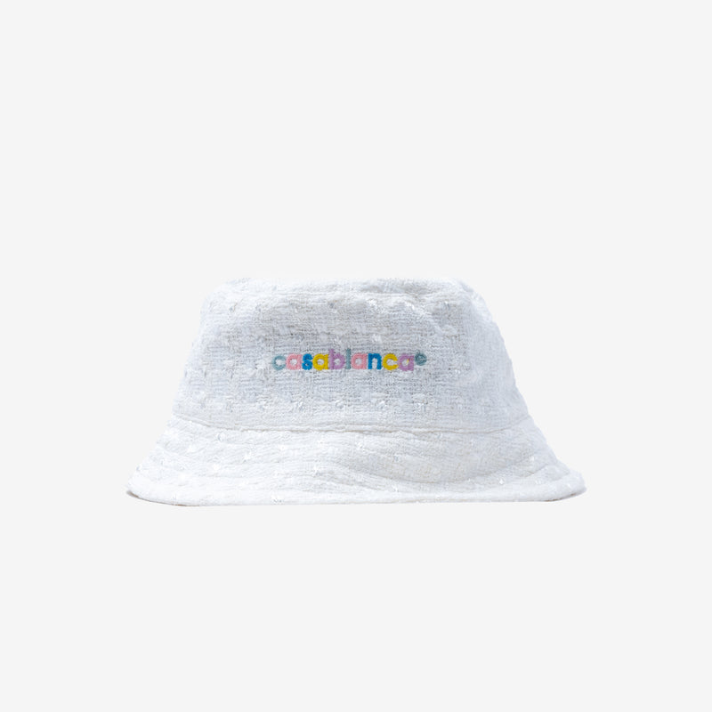 Embroidered Tweed Bucket Hat