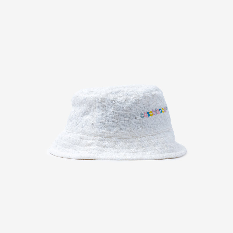 Embroidered Tweed Bucket Hat