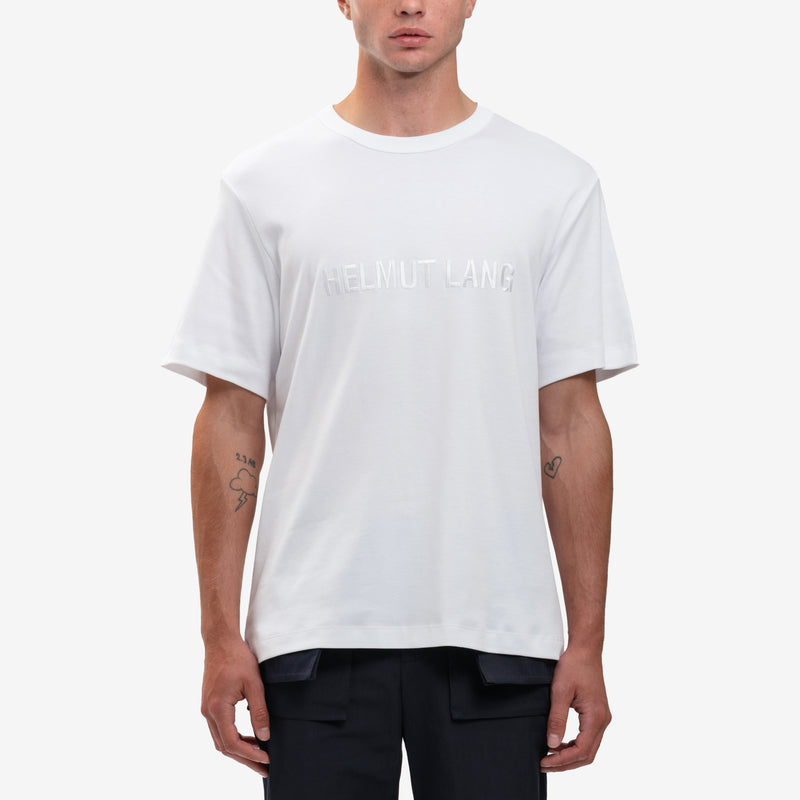 Helmut Lang - Tonal Logo Heavy Cotton Tee in White