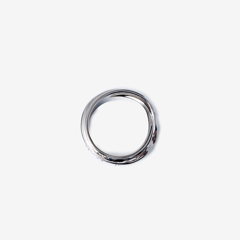 MM6 - Triple Band Logo Ring in Silver