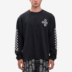 Rhude - Rhude Cross LS Vintage T-Shirt in Vintage Black