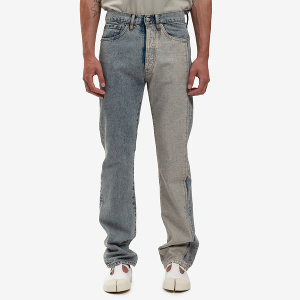 MM6 - Two Tone Wash Jeans in Light Blue