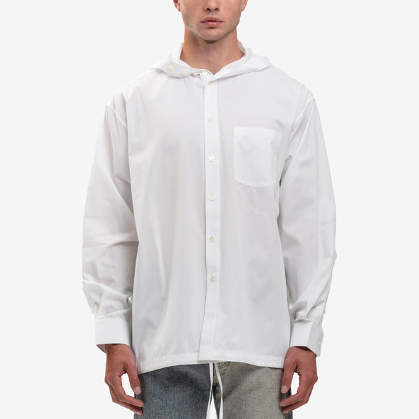 Helmut Lang - Hooded Zip Shirt in White