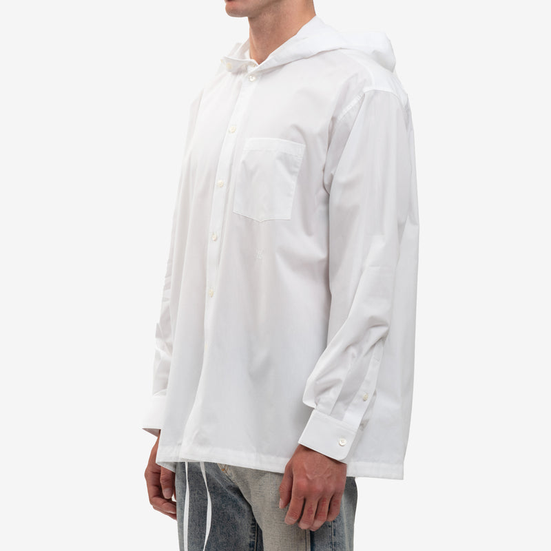 Helmut Lang - Hooded Zip Shirt in White