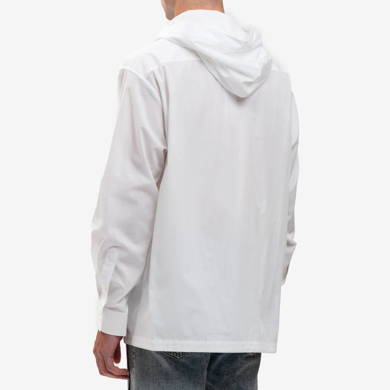 Helmut Lang - Hooded Zip Shirt in White