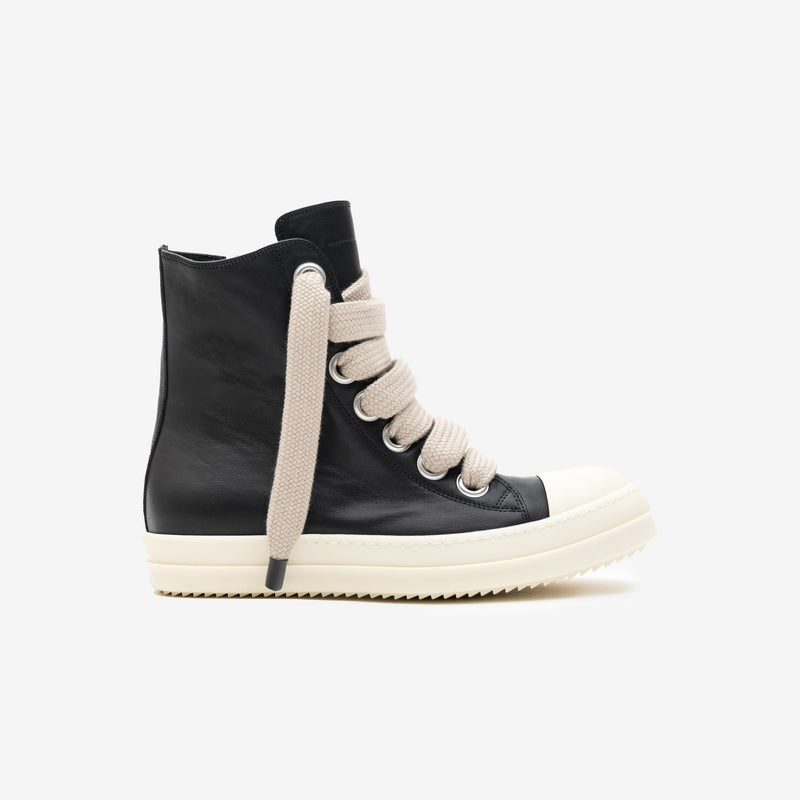 Rick Owens - High-Top Jumbolace Leather Sneakers in Black